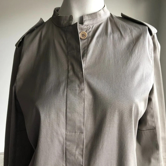 Calvin Klein Casual Military Inspired Cotton Jacket Soft Grey Size S - Picture 2 of 9